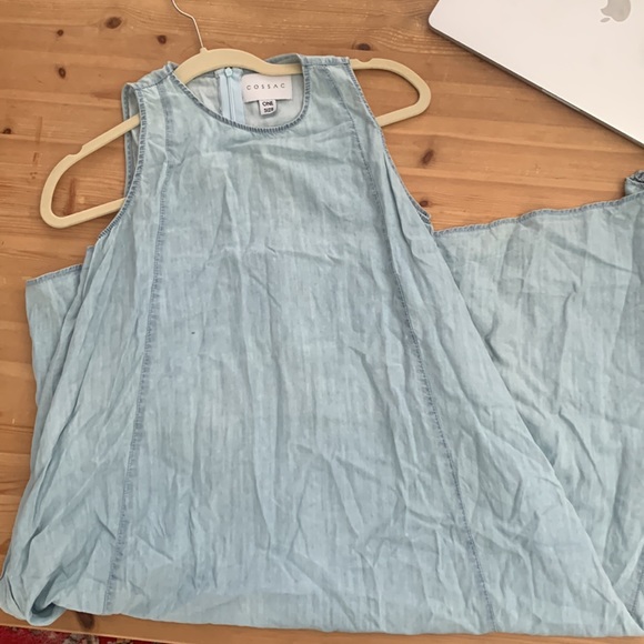 Cossac chambray asymmetrical hem dress with pockets - Picture 4 of 4